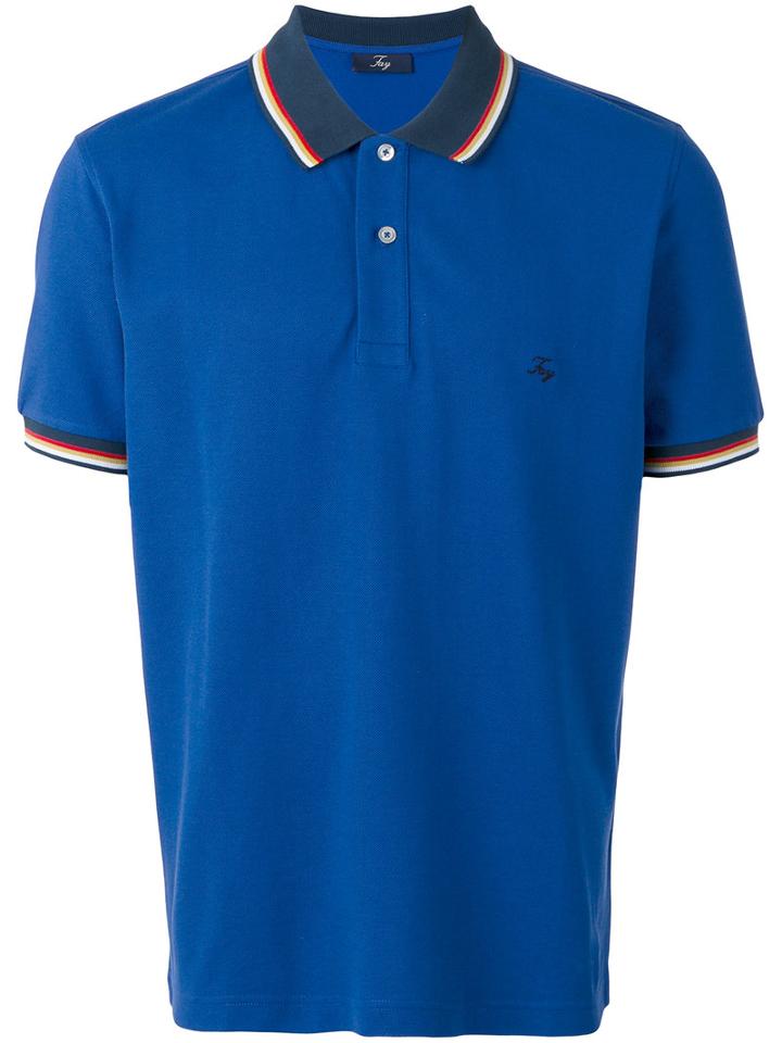 Fay - Embroidered Logo Polo Shirt - Men - Cotton - Xxl, Blue, Cotton