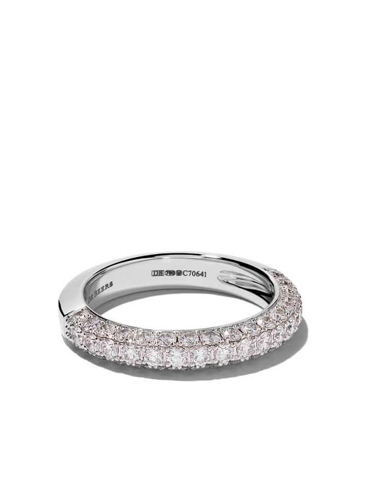 De Beers 18kt White Gold Db Darling Half Pavé 3.5mm Diamond Eternity