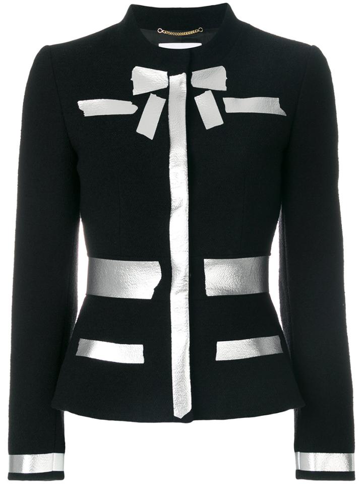 Moschino Silver Printed Jacket - Black