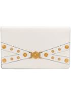 Versace Medusa Embellished Clutch - Nude & Neutrals