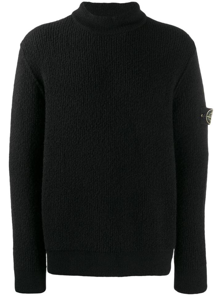 Stone Island Chunky Knit Jumper - Black