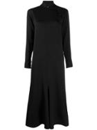Kenzo Pre-owned 1990's Mock Collar Midi Dress - Black