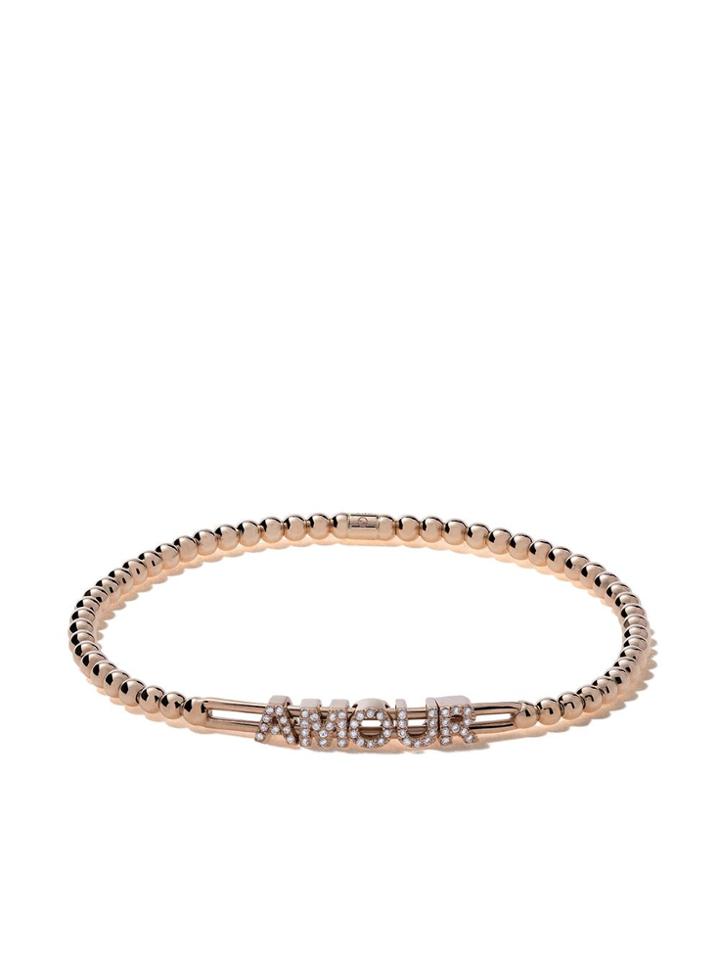 As29 18kt Rose Gold Alf Amour Extendable Diamond Bracelet