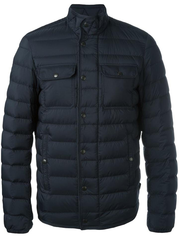 Moncler Faust Padded Jacket, Men's, Size: 2, Black, Polyamide/calf Leather/feather Down