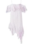 Philosophy Di Lorenzo Serafini - Lace Panel Asymmetric Dress - Women - Polyamide/viscose - 42, Women's, Pink/purple, Polyamide/viscose