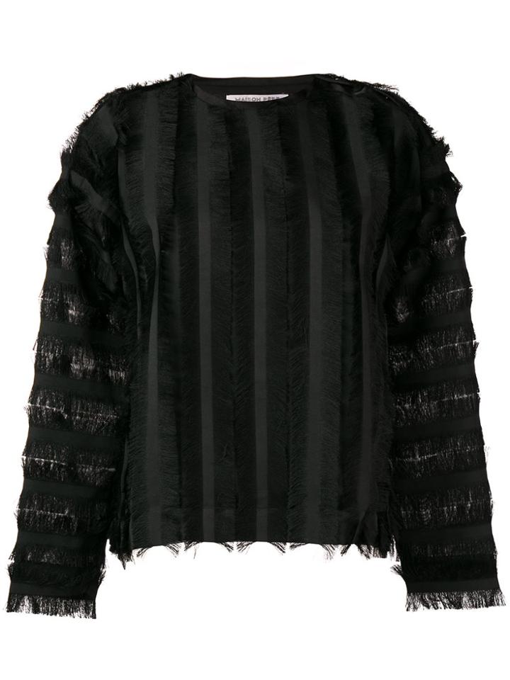 Maison Père Frayed Edge Blouse - Black