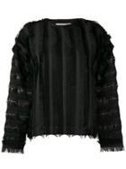 Maison Père Frayed Edge Blouse - Black