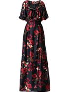 Mother Of Pearl Long Floral Print Dress - Black