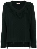 Twin-set Fringe Detail Sweater - Black