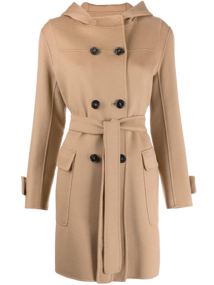's Max Mara Classic Hooded Peacoat - Brown