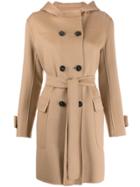 's Max Mara Classic Hooded Peacoat - Brown