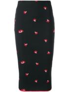 Victoria Beckham Floral Pencil Skirt - Black