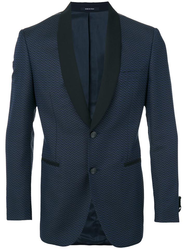 Tonello - Contrasting Lapel Blazer - Men - Cotton/cupro/virgin Wool - 54, Blue, Cotton/cupro/virgin Wool