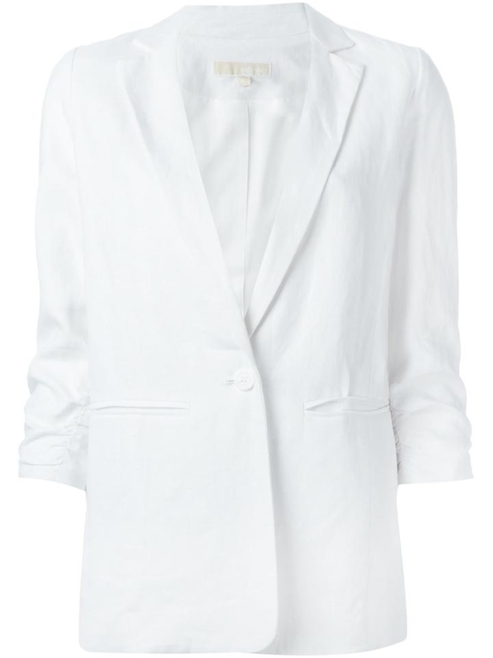 Michael Michael Kors Cropped Sleeves Blazer - White
