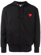 Comme Des Garçons Play Embroidered Heart Hoodie - Black