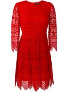 Twin-set - Embroidered Dress - Women - Cotton/polyamide/polyester/viscose - 38, Red, Cotton/polyamide/polyester/viscose