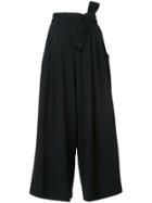 Tome Cropped Flared Trousers - Black