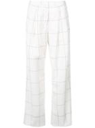 Adam Lippes Checked Flared Trousers - Nude & Neutrals