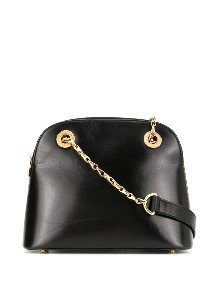 Céline Pre-owned Varnished Structured Shoulder Bag - Black