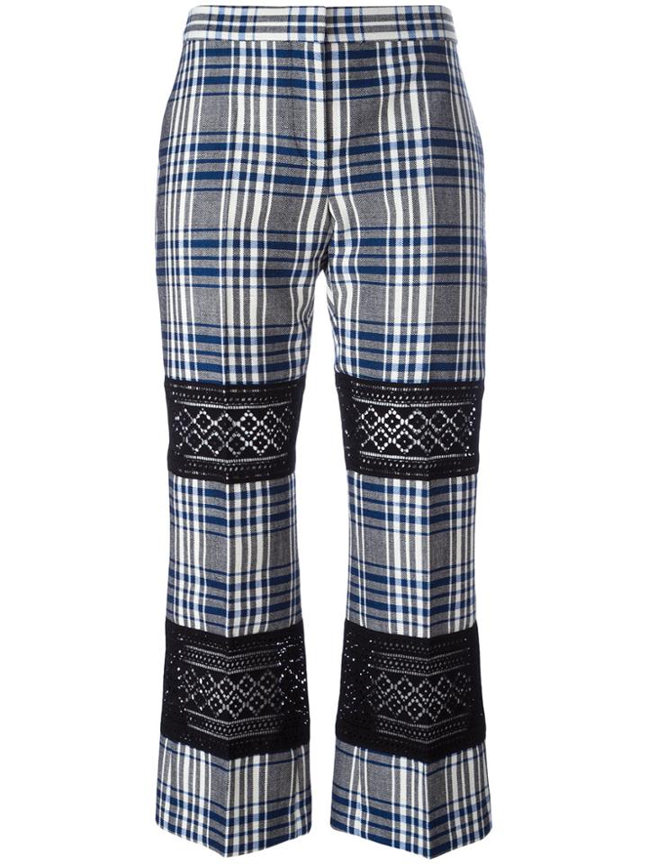Alexander Mcqueen Lace-panelled Cropped Trousers - Multicolour