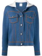 Barrie Knitted Buttoned Jacket - Blue