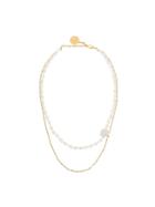 By Alona Double Chain Pearl Necklace - White