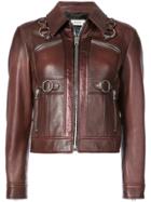 Coach Harness Detail Leather Jacket - Brown