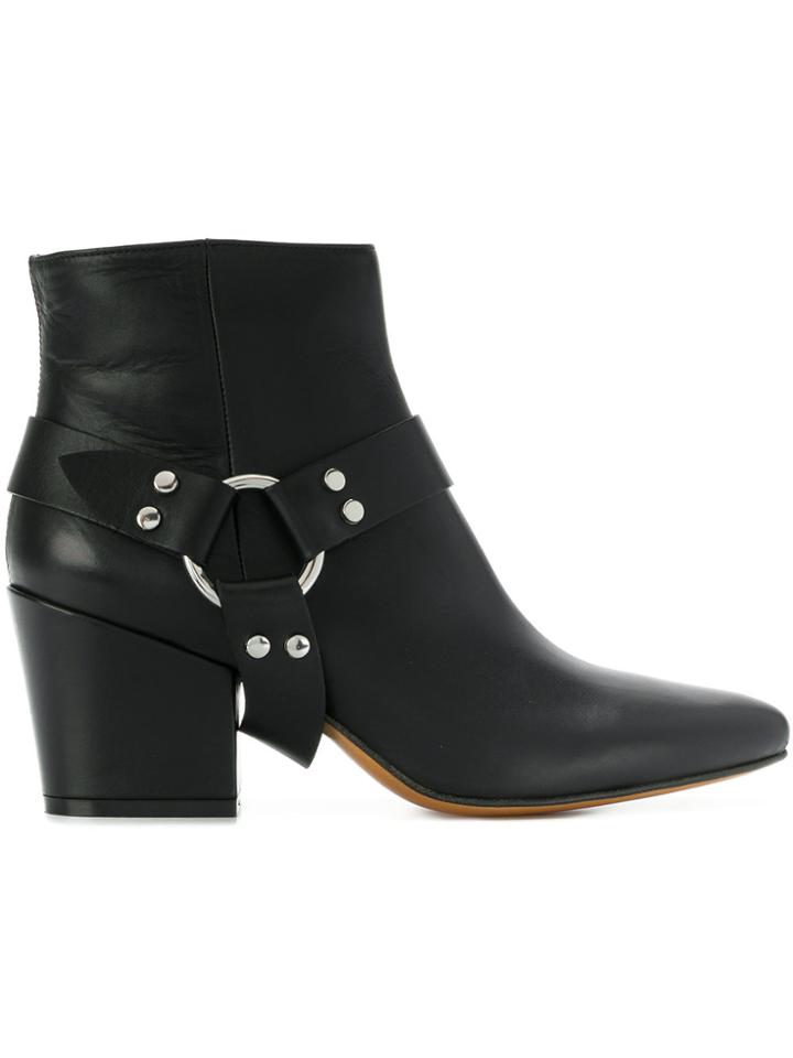 Buttero Adjustable Strap Ankle Boots - Black