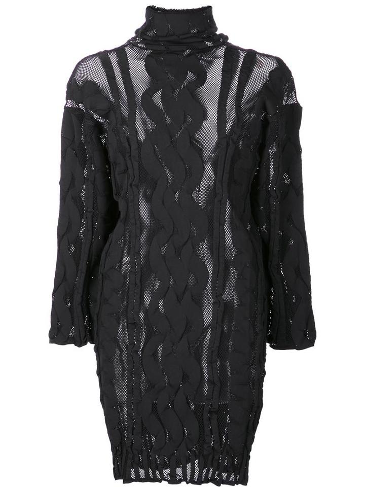 Pleats Please By Issey Miyake Oversized Sweatshirt, Women's, Size: 3, Black, Nylon/polyester/polyurethane