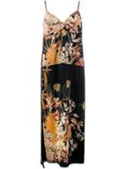 No21 Floral Slip Dress, Women's, Size: 40, Black, Cupro/viscose