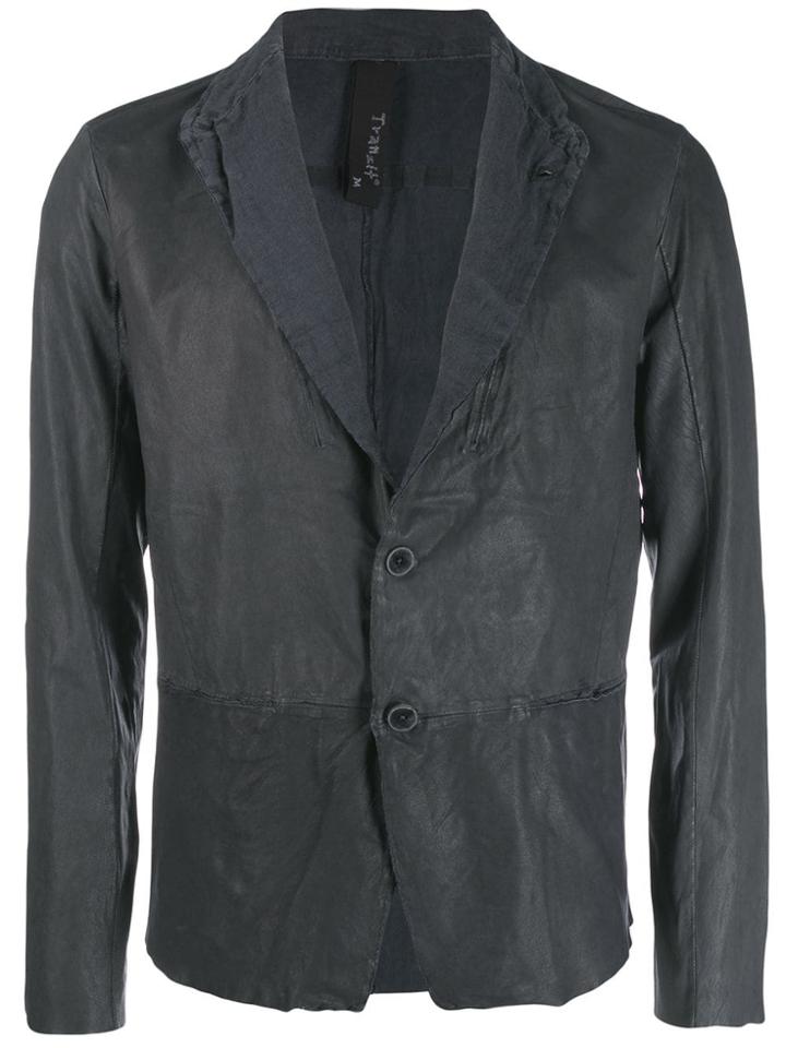 Transit Panelled Leather Jacket - Grey