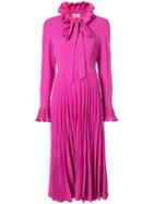 Co Full Length Pleated Dress - Pink & Purple