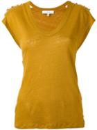Iro - Scoop Neck T-shirt - Women - Linen/flax - Xs, Yellow/orange, Linen/flax
