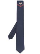 Gucci Winged Tiger Embroidered Tie - Blue