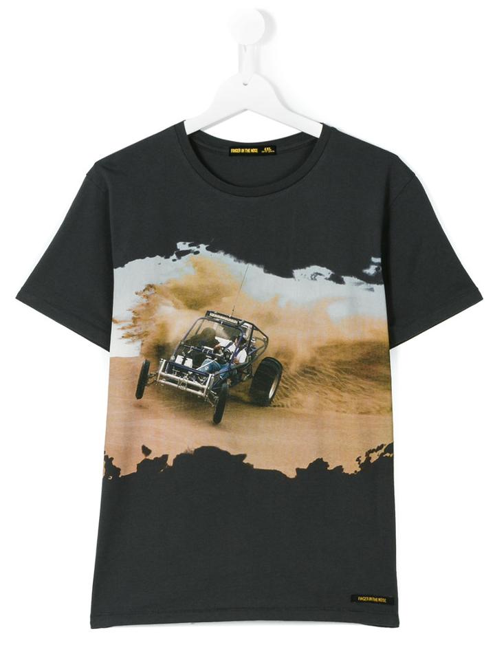 Finger In The Nose - Car Print T-shirt - Kids - Cotton - 16 Yrs, Boy's, Black
