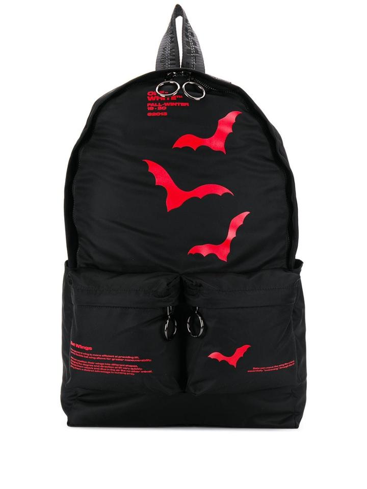 Off-white Bat Motif Backpack - Black