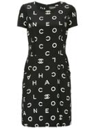 Chanel Vintage Short Sleeve Logo Dress - Black