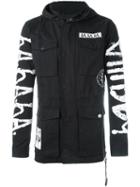 Haculla Printed Hooded Jacket, Men's, Size: Medium, Black, Cotton