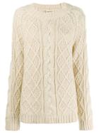 Semicouture Chunky Cable Knit Jumper - Neutrals