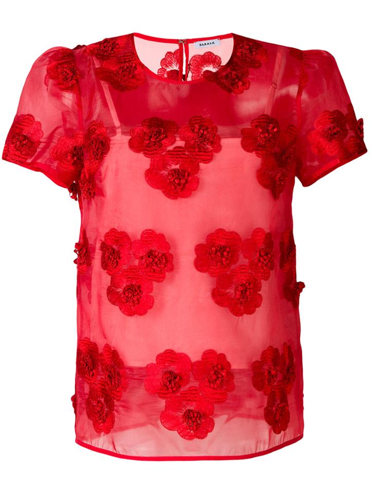 P.a.r.o.s.h. Floral Embroidered Blouse