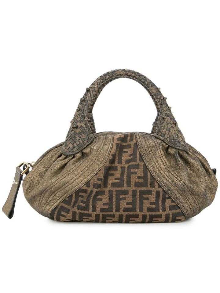 Fendi Vintage Fendi Zucca Mini Spy Bag Hand Bag - Metallic