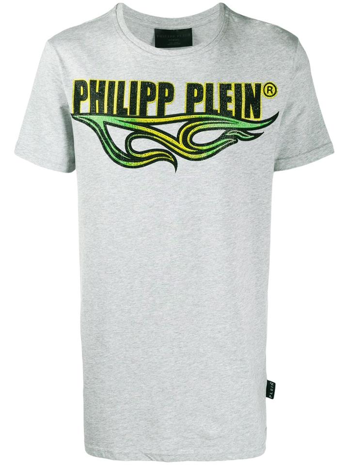 Philipp Plein Flame Print T-shirt - Grey