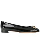Salvatore Ferragamo Gancini Flat Ballerinas - Black