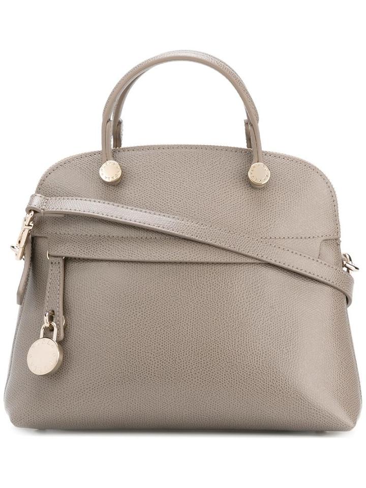 Furla Double Handles Tote, Women's, Nude/neutrals, Calf Leather