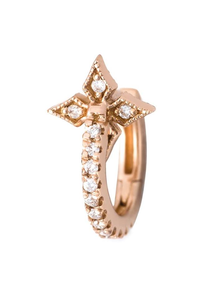 Stone Mini 'creole' Tiny Hoop Diamond Earring