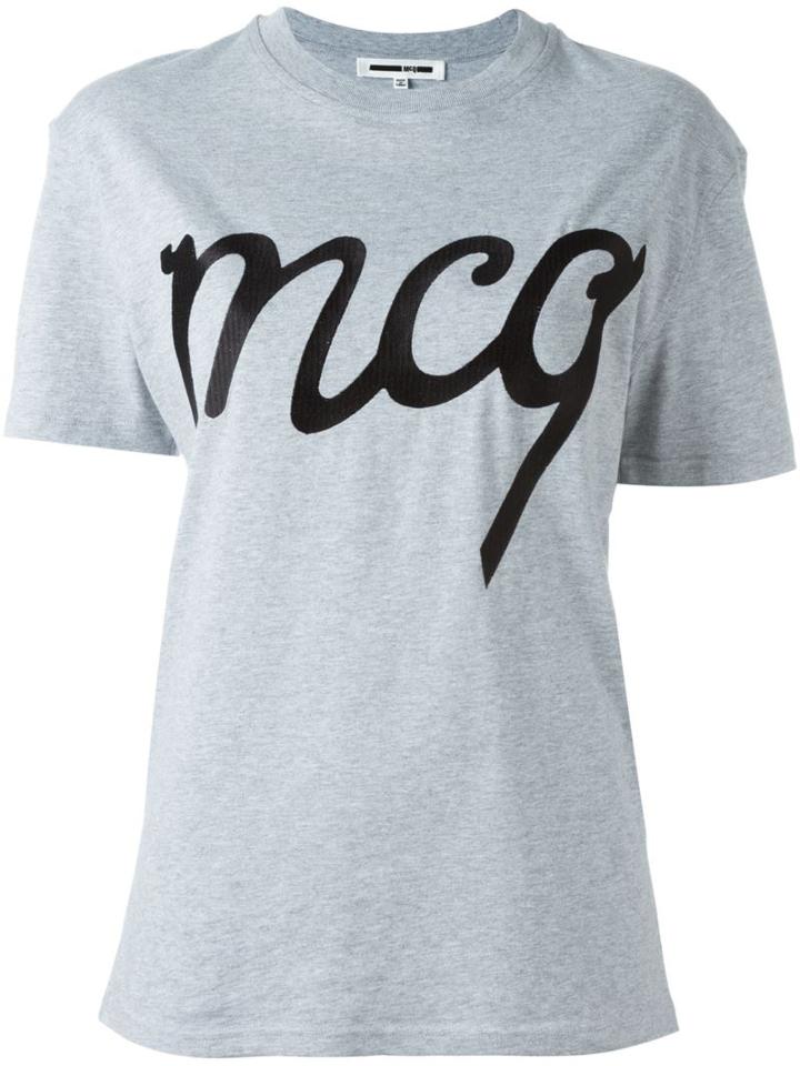 Mcq Alexander Mcqueen Embroidered Logo T-shirt, Women's, Size: Xs, Grey, Cotton