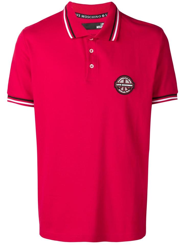 Love Moschino Logo Patch Polo Shirt - Red