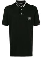 Dolce & Gabbana Stripe Trim Polo Shirt - Black