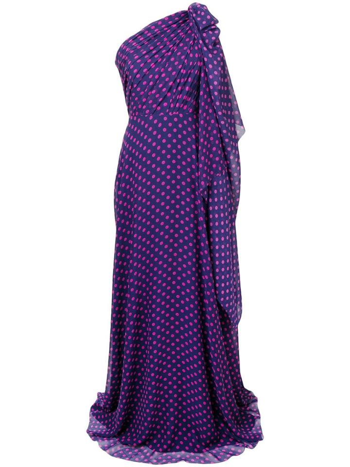 Delpozo One-shoulder Evening Dress - Blue