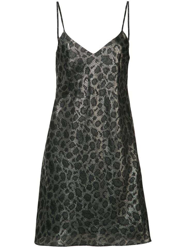 Adaptation Metallic Bias Slip Dress - Black